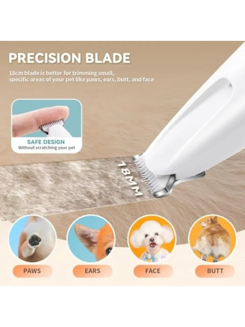 2026 Pet Precision Trimmer for Dogs - LED Light, Ultra Quiet Paw Grooming Tool